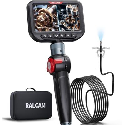 Ralcam Cámara Endoscópica con Luz, Doble Cámara 8,5 mm y Pantalla HD 5", Cabeza Articulada 180°, Cable Semirrígido 3 m, IP67 – para Inspección de Coches, Tuberías y Aire Acondicionado Ralcam Cámara Endoscópica con Luz, Doble Cámara 8,5 mm y Pantalla HD 5", Cabeza Articulada 180°, Cable Semirrígido 3 m, IP67 – para Inspección de Coches, Tuberías y Aire Acondicionado