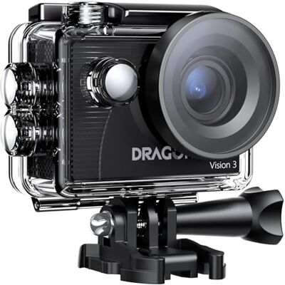 Dragon Cámara de acción Vision 3 – 4K30FPS 20MP cámara subacuática Impermeable 170° Gran Angular WiFi cámara Deportiva con 2 baterías, Control Remoto y Kit de Accesorios de Montaje Dragon Cámara de acción Vision 3 – 4K30FPS 20MP cámara subacuática Impermeable 170° Gran Angular WiFi cámara Deportiva con 2 baterías, Control Remoto y Kit de Accesorios de Montaje