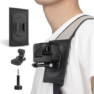 Weiara Cámara Mochila Cinturón Soporte para GoPro 11/10/9 y la mayoría de las cámaras de acción, mochila, correa de hombro, soporte para cámara con almohadilla de hombro ajustable Weiara Cámara Mochila Cinturón Soporte para GoPro 11/10/9 y la mayoría de las cámaras de acción, mochila, correa de hombro, soporte para cámara con almohadilla de hombro ajustable