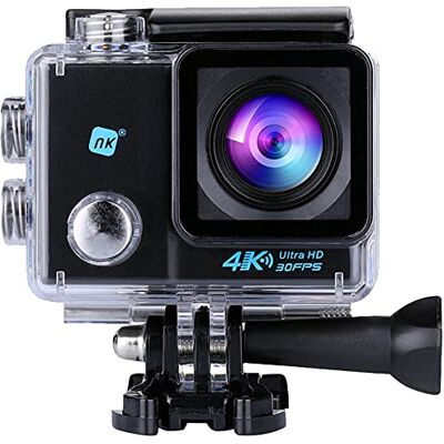 NK Cámara Deportiva 4K Cámara de acción Subacuática Ultra HD, 16MP, Pantalla 2,0" , Batería 900mAh,Sensor CMOS, Carcasa Impermeable 30M, 30 FPS, 170º Gran Angular Ojo de Pez, WiFi NK Cámara Deportiva 4K Cámara de acción Subacuática Ultra HD, 16MP, Pantalla 2,0" , Batería 900mAh,Sensor CMOS, Carcasa Impermeable 30M, 30 FPS, 170º Gran Angular Ojo de Pez, WiFi