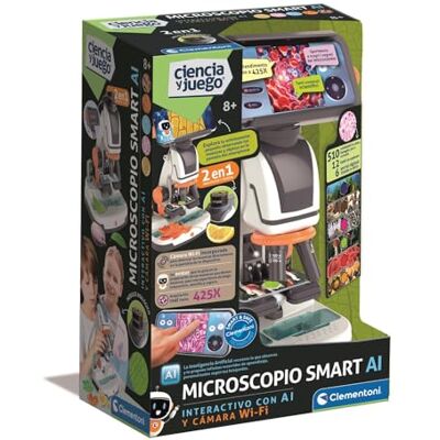 Clementoni Microscopio Digital 2 en 1 con WI-FI Descubre los Secretos del microcosmos 12 Temas para Explorar cámara WiFi con Acceso Desde App Clementoni Microscopio Digital 2 en 1 con WI-FI Descubre los Secretos del microcosmos 12 Temas para Explorar cámara WiFi con Acceso Desde App