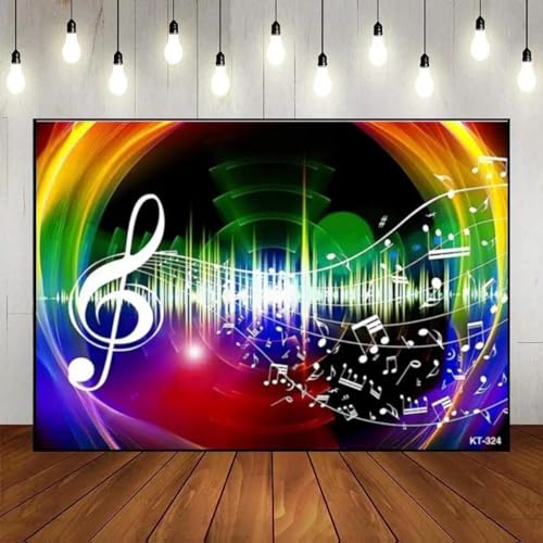 Backdrop Professional Store Música Neón Fotografía Fondos para Festivales Fondo Estilo Rock Decoración Rollo Foto Fiestas Brillante Fondo Personalizado Barra Banner