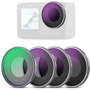 NEEWER CPL & ND Filtros Set Compatible con DJI Osmo Action 4/Action 5 Pro (Paquete de 4), Filtros CPL Kit Rosca + ND8 + ND16 + ND32, Accesorios para Cámaras Acción, Vidrio Optico HD Multicapa, FL-A12 NEEWER CPL & ND Filtros Set Compatible con DJI Osmo Action 4/Action 5 Pro (Paquete de 4), Filtros CPL Kit Rosca + ND8 + ND16 + ND32, Accesorios para Cámaras Acción, Vidrio Optico HD Multicapa, FL-A12
