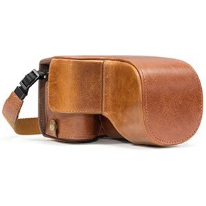 MegaGear Para Sony Alpha A6500 (16-70 mm) Estuche Ever Ready, Funda de pronto uso de cuero auténtico, con correa Marrón MegaGear Para Sony Alpha A6500 (16-70 mm) Estuche Ever Ready, Funda de pronto uso de cuero auténtico, con correa Marrón