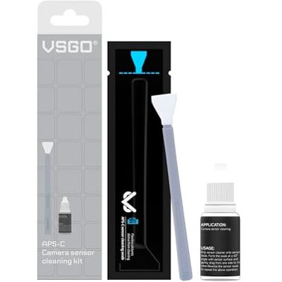 VSGO Kit de limpieza de sensor APS-C, 6 toallitas para sensores y 10 ml de limpiador de sensor para cámaras DSLR Nikon Sony Canon VSGO Kit de limpieza de sensor APS-C, 6 toallitas para sensores y 10 ml de limpiador de sensor para cámaras DSLR Nikon Sony Canon
