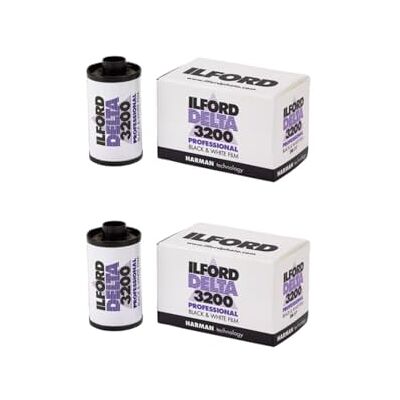 Ilford 1887710 Delta 3200 Lámina de impresión Profesional, Color Blanco y Negro, 135 (35 mm), ISO 3200, 36 exposiciones, Paquete de 2 Ilford 1887710 Delta 3200 Lámina de impresión Profesional, Color Blanco y Negro, 135 (35 mm), ISO 3200, 36 exposiciones, Paquete de 2