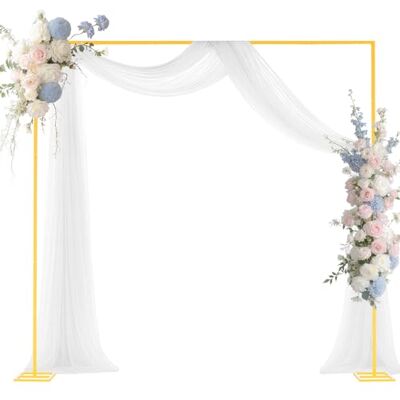 VEVOR Soporte Cuadrado de Metal Dorado para Telón de Fondo, 2,4 x 2,4 m, Estructura Estable, para Bodas, Fiestas de Cumpleaños, Graduaciones, Celebraciones Navideñas y Decoración de Ceremonias VEVOR Soporte Cuadrado de Metal Dorado para Telón de Fondo, 2,4 x 2,4 m, Estructura Estable, para Bodas, Fiestas de Cumpleaños, Graduaciones, Celebraciones Navideñas y Decoración de Ceremonias