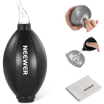 NEEWER 2 In 1 Cámara Objetivos Limpieza Kit para Dispositivos Electrónicos, Móviles, Tabletas, 1x Soplador Cámara Aire + 1 x Paño Limpieza Suave, HM-50 NEEWER 2 In 1 Cámara Objetivos Limpieza Kit para Dispositivos Electrónicos, Móviles, Tabletas, 1x Soplador Cámara Aire + 1 x Paño Limpieza Suave, HM-50