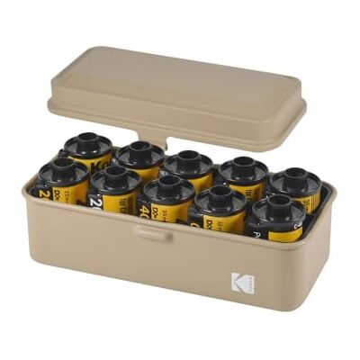 Kodak Film Case Estuche de película 120/135 para 8 Rollos de 120 películas / 10 Rollos de películas de 35 mm-Caja de Acero Retro para clasificar y Proteger la película (Beige) (película no incluida) Kodak Film Case Estuche de película 120/135 para 8 Rollos de 120 películas / 10 Rollos de películas de 35 mm-Caja de Acero Retro para clasificar y Proteger la película (Beige) (película no incluida)