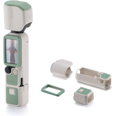 Tilta Funda Protectora Silicona para dji Osmo Pocket 4, Kit Protección Completa, Textura Antideslizante de Ondas, Silicona Suave, Protección para Pantalla, Estabilizador y Mango Blanco TA-T96-PCA-LP Tilta Funda Protectora Silicona para dji Osmo Pocket 4, Kit Protección Completa, Textura Antideslizante de Ondas, Silicona Suave, Protección para Pantalla, Estabilizador y Mango Blanco TA-T96-PCA-LP