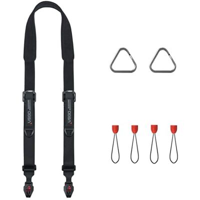 VSGO Black Snipe Pro Correa de hombro para cámara 3 cm de ancho, liberación rápida, carga estática de 80 kg, doble cara ajustable, acolchado de gamuza en el cuello VSGO Black Snipe Pro Correa de hombro para cámara 3 cm de ancho, liberación rápida, carga estática de 80 kg, doble cara ajustable, acolchado de gamuza en el cuello
