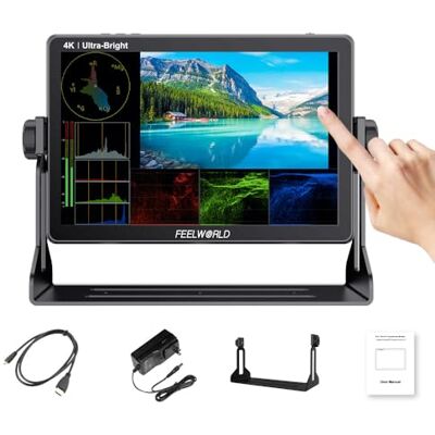 Feelworld LUT11S 10,1 Pulgadas Monitor de Campo de Cámara Pantalla Táctil 3D LUT 2000nit Ultra Brillante 1920X1200 3G-SDI 4K HDMI Salida de Entrada con Fuente de Alimentación Externa F970 Feelworld LUT11S 10,1 Pulgadas Monitor de Campo de Cámara Pantalla Táctil 3D LUT 2000nit Ultra Brillante 1920X1200 3G-SDI 4K HDMI Salida de Entrada con Fuente de Alimentación Externa F970