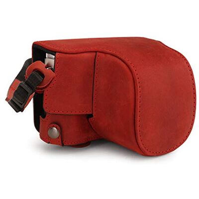 MegaGear MG1699 Ever Ready Funda para cámara de Fotos (Piel, Compatible con Leica D-Lux 7), Color Rojo MegaGear MG1699 Ever Ready Funda para cámara de Fotos (Piel, Compatible con Leica D-Lux 7), Color Rojo