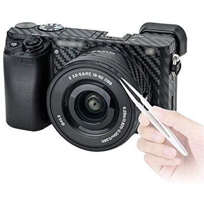KIWIFOTOS Adhesivo de protección antiarañazos para cámara Sony Alpha A6400 A6300 + lente de 16-50 mm antideslizante de fibra de carbono KIWIFOTOS Adhesivo de protección antiarañazos para cámara Sony Alpha A6400 A6300 + lente de 16-50 mm antideslizante de fibra de carbono