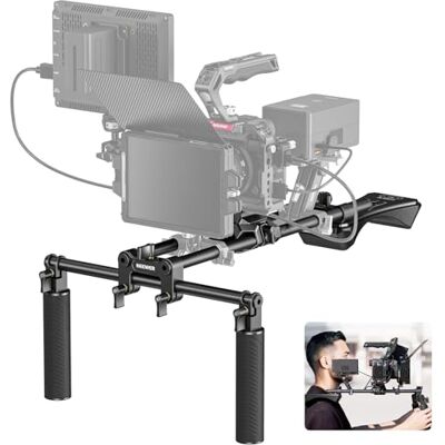 NEEWER Equipo de Hombro Mount Video Rig para Cámara DSLR y Videocámara Arca Liberación, Asas Dobles 15mm Varilla(16"/40cm), Estabilizador Video para Cine Compatible con SmallRig Follow Focus, SR007 NEEWER Equipo de Hombro Mount Video Rig para Cámara DSLR y Videocámara Arca Liberación, Asas Dobles 15mm Varilla(16"/40cm), Estabilizador Video para Cine Compatible con SmallRig Follow Focus, SR007