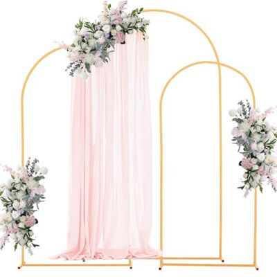 VEVOR Soporte de Arco Dorado, Juego de 3 uds de 2,2 x 1,2 m/2 x 1 m/1,8 x 0,8 m, Estructura Estable, para Fondo de Bodas, Cumpleaños, Graduaciones, Fiestas y Decoración de Ceremonias, Semicircular VEVOR Soporte de Arco Dorado, Juego de 3 uds de 2,2 x 1,2 m/2 x 1 m/1,8 x 0,8 m, Estructura Estable, para Fondo de Bodas, Cumpleaños, Graduaciones, Fiestas y Decoración de Ceremonias, Semicircular