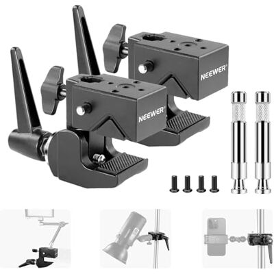 NEEWER 2 Pack Súper Abrazadera con 5/8" Espiga, Spring Bloqueo, UA017 NEEWER 2 Pack Súper Abrazadera con 5/8" Espiga, Spring Bloqueo, UA017