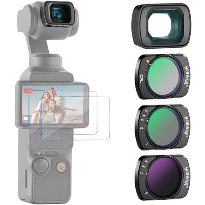 NEEWER Variable ND Filtro Set Compatible con dji Osmo Pocket 3 / Pocket 4 / Xtra Muse Creator Combo Accesorios con Lente Gran Angular de 180° 0.75X y Protectores de Pantalla NEEWER Variable ND Filtro Set Compatible con dji Osmo Pocket 3 / Pocket 4 / Xtra Muse Creator Combo Accesorios con Lente Gran Angular de 180° 0.75X y Protectores de Pantalla