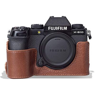 MegaGear MG1962 Ever Ready Funda de Piel auténtica para cámara Fujifilm X-S10, Color marrón MegaGear MG1962 Ever Ready Funda de Piel auténtica para cámara Fujifilm X-S10, Color marrón