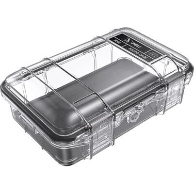 PELI M50 Micro Case Caja pequeña de protección Superior para Equipos valiosos y Herramientas compactas; Resistente al Agua, al Polvo y a los Golpes; Volumen 1 litro; Color: Negro/Transparente PELI M50 Micro Case Caja pequeña de protección Superior para Equipos valiosos y Herramientas compactas; Resistente al Agua, al Polvo y a los Golpes; Volumen 1 litro; Color: Negro/Transparente