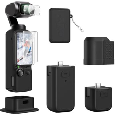 MoKo Funda para La Cámara dji Osmo Pocket 4,Funda Ajustada Antirrayaduras Fundas Protectora De Silicona Blanda con Base De Soporte De Silicona,Protectores De Pantalla, Negro MoKo Funda para La Cámara dji Osmo Pocket 4,Funda Ajustada Antirrayaduras Fundas Protectora De Silicona Blanda con Base De Soporte De Silicona,Protectores De Pantalla, Negro