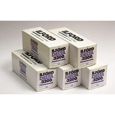 Ilford Delta 3200 Rollo de película (120 unidades, 5 unidades), color blanco y negro Ilford Delta 3200 Rollo de película (120 unidades, 5 unidades), color blanco y negro