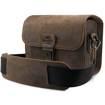 MegaGear Pebble MG1724 Bolso Bandolera de Piel para cámaras réflex Digitales y sin Espejo, Color Canela MegaGear Pebble MG1724 Bolso Bandolera de Piel para cámaras réflex Digitales y sin Espejo, Color Canela