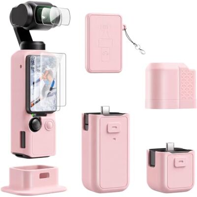 MoKo Funda para La Cámara dji Osmo Pocket 4,Funda Ajustada Antirrayaduras Fundas Protectora De Silicona Blanda con Base De Soporte De Silicona,Protectores De Pantalla, Rosa MoKo Funda para La Cámara dji Osmo Pocket 4,Funda Ajustada Antirrayaduras Fundas Protectora De Silicona Blanda con Base De Soporte De Silicona,Protectores De Pantalla, Rosa