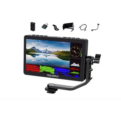 Feelworld F5 Prox 5.5 pulgadas 1600 nits pantalla táctil 4K HDMI DSLR Camera Field Monitor con instalación F970, 3D LUT and Power Kit 245 g Professional Lightweight Monitor Feelworld F5 Prox 5.5 pulgadas 1600 nits pantalla táctil 4K HDMI DSLR Camera Field Monitor con instalación F970, 3D LUT and Power Kit 245 g Professional Lightweight Monitor
