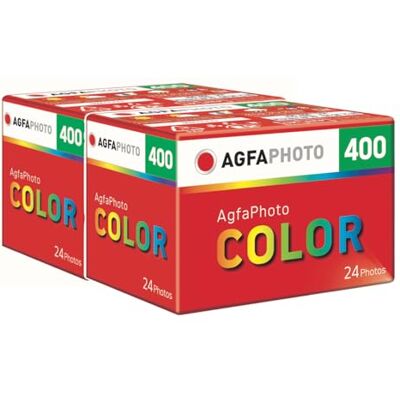 AgfaPhoto Color 400-24 Juego de 2 películas con Funda para Guardar Objetos AgfaPhoto Color 400-24 Juego de 2 películas con Funda para Guardar Objetos
