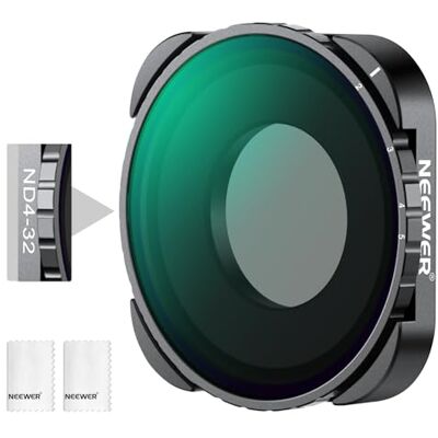 NEEWER Filtro ND Variable Compatible con GoPro 13 12 11 10 9, ND4-32 2-5 Paradas, Filtro ND Ajustable con Vidrio óptico HD Multicapa, Marco Delgado, 2 paños de Limpieza, sin patrón X NEEWER Filtro ND Variable Compatible con GoPro 13 12 11 10 9, ND4-32 2-5 Paradas, Filtro ND Ajustable con Vidrio óptico HD Multicapa, Marco Delgado, 2 paños de Limpieza, sin patrón X