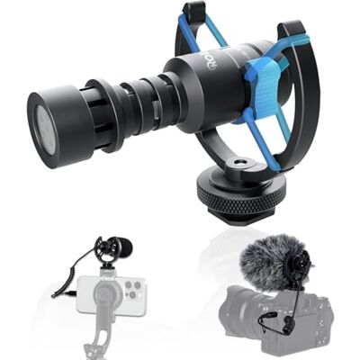 Rollei Microfono Camara Reflex, Micrófono Externo Direccional Profesional para Cámara y Móvile con Patrón Polar Cardioide para Grabar Videos Streaming en TikTok YouTube, Micrófono-Cámara-Video-Externo Rollei Microfono Camara Reflex, Micrófono Externo Direccional Profesional para Cámara y Móvile con Patrón Polar Cardioide para Grabar Videos Streaming en TikTok YouTube, Micrófono-Cámara-Video-Externo