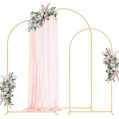 VEVOR Soporte de Arco para Fondo 3 Piezas de 2,4/2,2/2 m, Estructura Estable, Soporte de Arco de Metal Dorado para Decoración de Bodas, Fiestas de Cumpleaños, Graduaciones, Celebraciones, Ceremonias VEVOR Soporte de Arco para Fondo 3 Piezas de 2,4/2,2/2 m, Estructura Estable, Soporte de Arco de Metal Dorado para Decoración de Bodas, Fiestas de Cumpleaños, Graduaciones, Celebraciones, Ceremonias