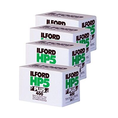 Ilford Cuatro unidades de HP5 Plus – Película negativa en blanco y negro de 35 mm, 36 exp Ilford Cuatro unidades de HP5 Plus – Película negativa en blanco y negro de 35 mm, 36 exp