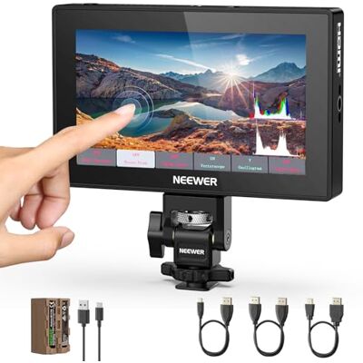 NEEWER Monitor de Campo para cámara de 5,5", 2000 nits HD 1920x1080 IPS con Pantalla táctil, 4K HDMI Loop in/out con 3D LUT, Enfoque máximo, Asistencia de vídeo DSLR, Onda de Forma HDR, batería de NEEWER Monitor de Campo para cámara de 5,5", 2000 nits HD 1920x1080 IPS con Pantalla táctil, 4K HDMI Loop in/out con 3D LUT, Enfoque máximo, Asistencia de vídeo DSLR, Onda de Forma HDR, batería de