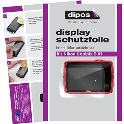dipos 6x Protector de Pantalla claro para Nikon Coolpix S 01 Transparente, ajuste perfecto, antiarañazos, sin burbujas, apto para fundas, compatible con huellas dactilares, autoadhesivo dipos 6x Protector de Pantalla claro para Nikon Coolpix S 01 Transparente, ajuste perfecto, antiarañazos, sin burbujas, apto para fundas, compatible con huellas dactilares, autoadhesivo