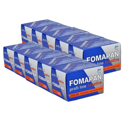Foma PAN Creative 200 135/36 FO11331-10 Juego de 10 películas de Pantalla pequeña (135/36), Color Negro y Blanco Foma PAN Creative 200 135/36 FO11331-10 Juego de 10 películas de Pantalla pequeña (135/36), Color Negro y Blanco