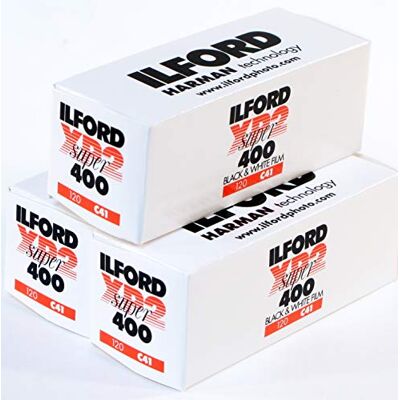Ilford XP2 Super 400 Película de formato medio en blanco y negro Pack de 3 Ilford XP2 Super 400 Película de formato medio en blanco y negro Pack de 3