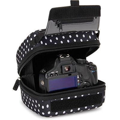 USA Gear Estuche rígido para cámara DSLR con protección EVA Moldeada, Apertura de Acceso rápido, Interior Acolchado y Mango de Goma USA Gear Estuche rígido para cámara DSLR con protección EVA Moldeada, Apertura de Acceso rápido, Interior Acolchado y Mango de Goma