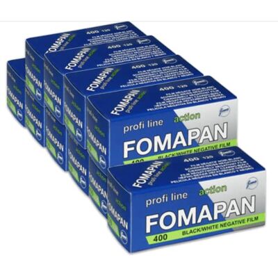 Foma pan Action Lote de 10 películas fotográficas (ISO 400, negativas, Formato Mediano, Formato 120), Color Negro y Blanco Foma pan Action Lote de 10 películas fotográficas (ISO 400, negativas, Formato Mediano, Formato 120), Color Negro y Blanco