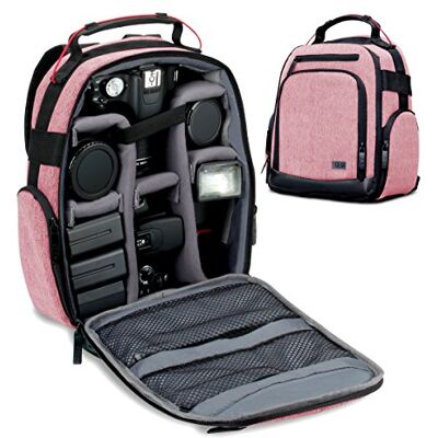 USA Gear Mochila para Cámara DSLR con Divisores Personalizables, Fondo Resistente y Respaldo Cómodo Compatible con Canon, Nikon, Sony y más USA Gear Mochila para Cámara DSLR con Divisores Personalizables, Fondo Resistente y Respaldo Cómodo Compatible con Canon, Nikon, Sony y más