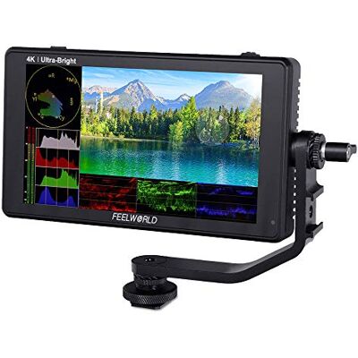 Feelworld LUT6S 6 Pulgadas 2600nits HDR / 3D LUT Pantalla táctil DSLR Cámara Monitor de Campo con Forma de Onda Histograma VectorScope 3G-SDI 4K Entrada HDMI Salida 1920X1080 Panel IPS Feelworld LUT6S 6 Pulgadas 2600nits HDR / 3D LUT Pantalla táctil DSLR Cámara Monitor de Campo con Forma de Onda Histograma VectorScope 3G-SDI 4K Entrada HDMI Salida 1920X1080 Panel IPS