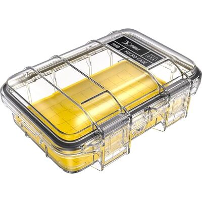 PELI M40 Micro Case Caja Protector Pequeña; Protección Superior para Equipos Valiosos y Herramientas Compactas; Resistente al Agua, al Polvo y a los Golpes; Volumen 1L; Amarillo/Transparente PELI M40 Micro Case Caja Protector Pequeña; Protección Superior para Equipos Valiosos y Herramientas Compactas; Resistente al Agua, al Polvo y a los Golpes; Volumen 1L; Amarillo/Transparente