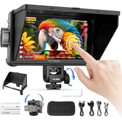 VILTROX DC-550 Pro II Camera Field Monitor External 4K Cámara HDMI 5.5 Pulgadas Batería Incluida Compatible Control Cámara 1400nit 3D LUT IPS 1920x1080 Cámaras DSLR Sony Canon Nikon(Upgrade DC-550Pro) VILTROX DC-550 Pro II Camera Field Monitor External 4K Cámara HDMI 5.5 Pulgadas Batería Incluida Compatible Control Cámara 1400nit 3D LUT IPS 1920x1080 Cámaras DSLR Sony Canon Nikon(Upgrade DC-550Pro)