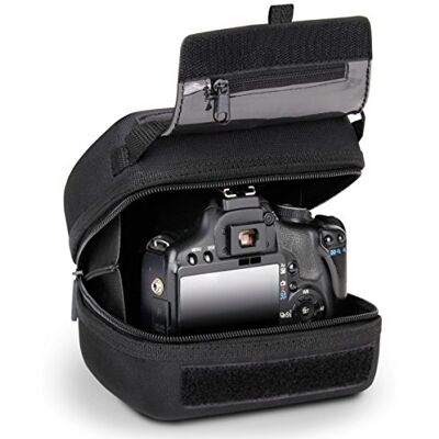 USA Gear Funda para cámara DSLR con protección de Carcasa rígida de EVA Moldeada, Apertura de Acceso rápido, Interior Acolchado y Mango Recubierto de Goma, Compatible con Nikon, Canon, y más (Negro) USA Gear Funda para cámara DSLR con protección de Carcasa rígida de EVA Moldeada, Apertura de Acceso rápido, Interior Acolchado y Mango Recubierto de Goma, Compatible con Nikon, Canon, y más (Negro)