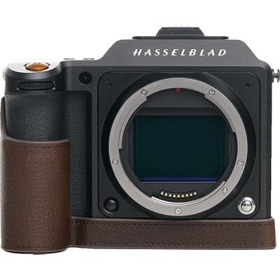Desconocido Funda para cámara Hasselblad X2D 100C, hecha a mano, de piel auténtica, con apertura inferior y correa de mano, café, Estuche de belleza Desconocido Funda para cámara Hasselblad X2D 100C, hecha a mano, de piel auténtica, con apertura inferior y correa de mano, café, Estuche de belleza
