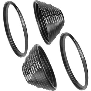 NEEWER 20 piezas de Adaptadores de Anillo Set de color Negro metal Anodizado incluye 10 piezas de Step-up Adaptadores de Anillo NEEWER 20 piezas de Adaptadores de Anillo Set de color Negro metal Anodizado incluye 10 piezas de Step-up Adaptadores de Anillo