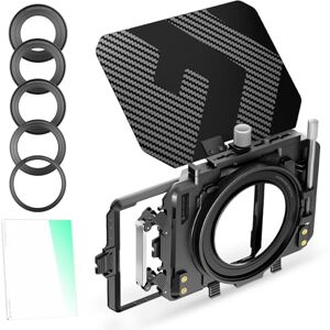 K&F CONCEPT Mini Matte Box con Black-Mist 1/4 Cine Filtro 4" x 5,65", con 2 Bandejas de Filtro de 4" x 5,65" para Cámaras DSLR Mirrorless con 5 Adaptadores de Anillo Circular (67/72/77/82/95mm) K&F CONCEPT Mini Matte Box con Black-Mist 1/4 Cine Filtro 4" x 5,65", con 2 Bandejas de Filtro de 4" x 5,65" para Cámaras DSLR Mirrorless con 5 Adaptadores de Anillo Circular (67/72/77/82/95mm)
