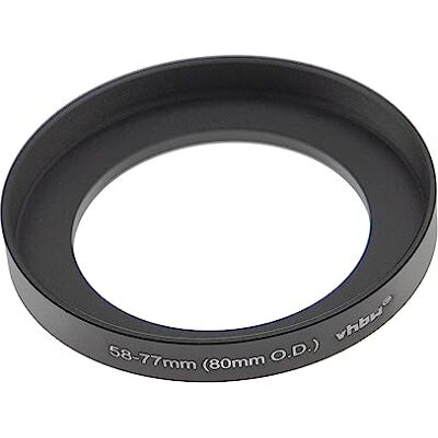 vhbw Anillo Adaptador Step Up de 58 mm a 77 mm Compatible con Matte Box 80 mm O.D. Adaptador de filtro, aluminio, negro mate vhbw Anillo Adaptador Step Up de 58 mm a 77 mm Compatible con Matte Box 80 mm O.D. Adaptador de filtro, aluminio, negro mate