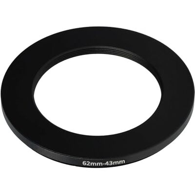 vhbw Anillo Adaptador Step Down de 62 mm a 43 mm para Objetivo de la cámara Adaptador de filtro, metal negro vhbw Anillo Adaptador Step Down de 62 mm a 43 mm para Objetivo de la cámara Adaptador de filtro, metal negro